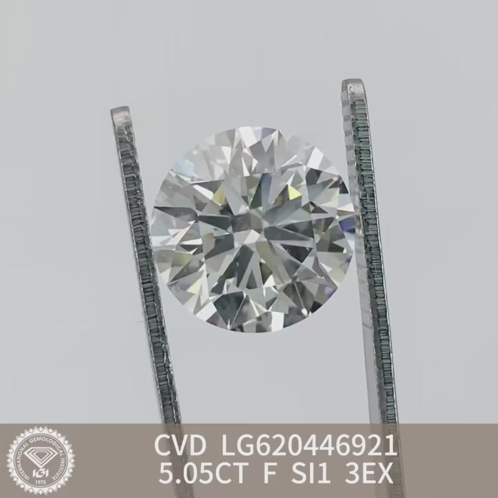 Unisex Round Cut Certified Lab Grown Diamond